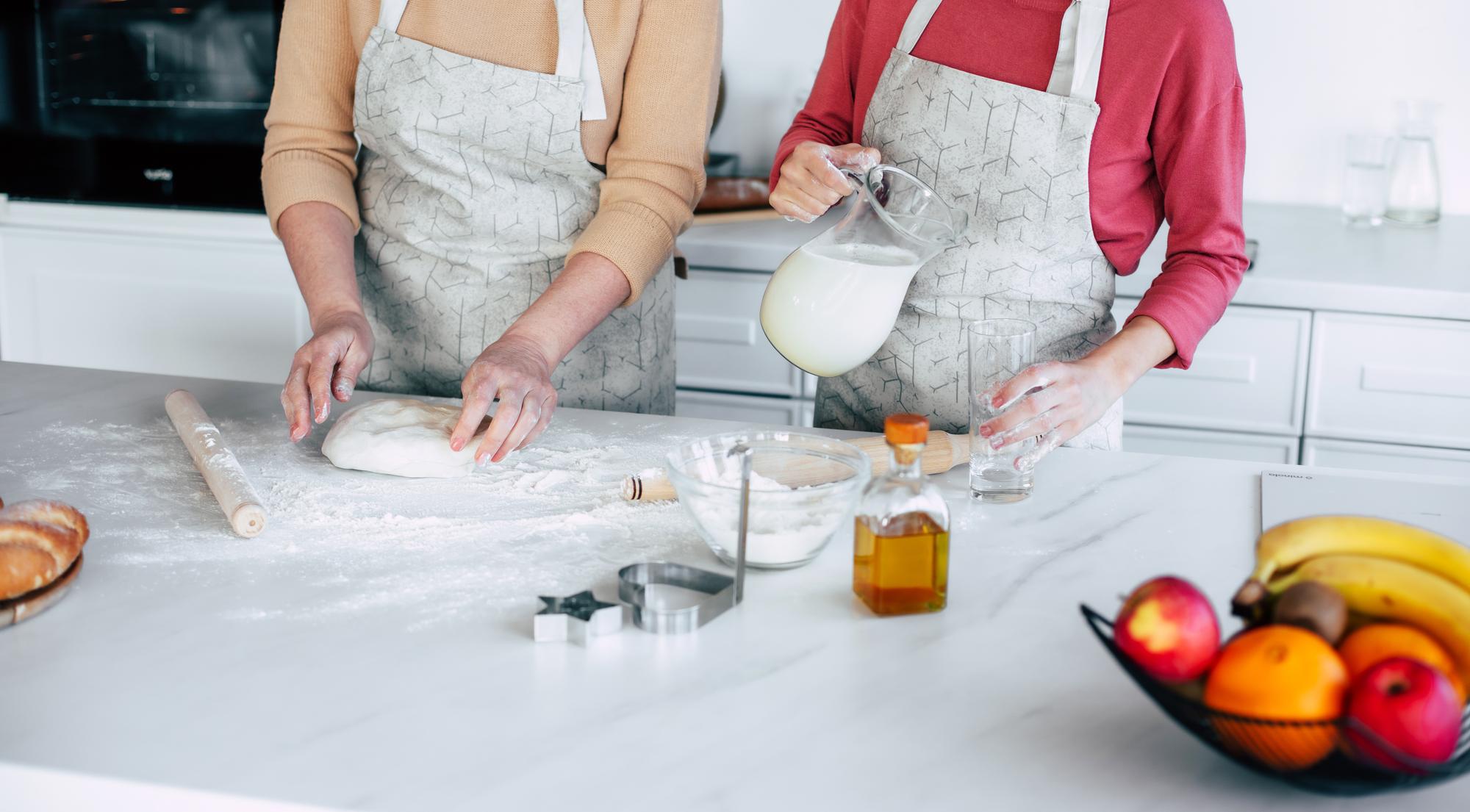 small team preparing pastry